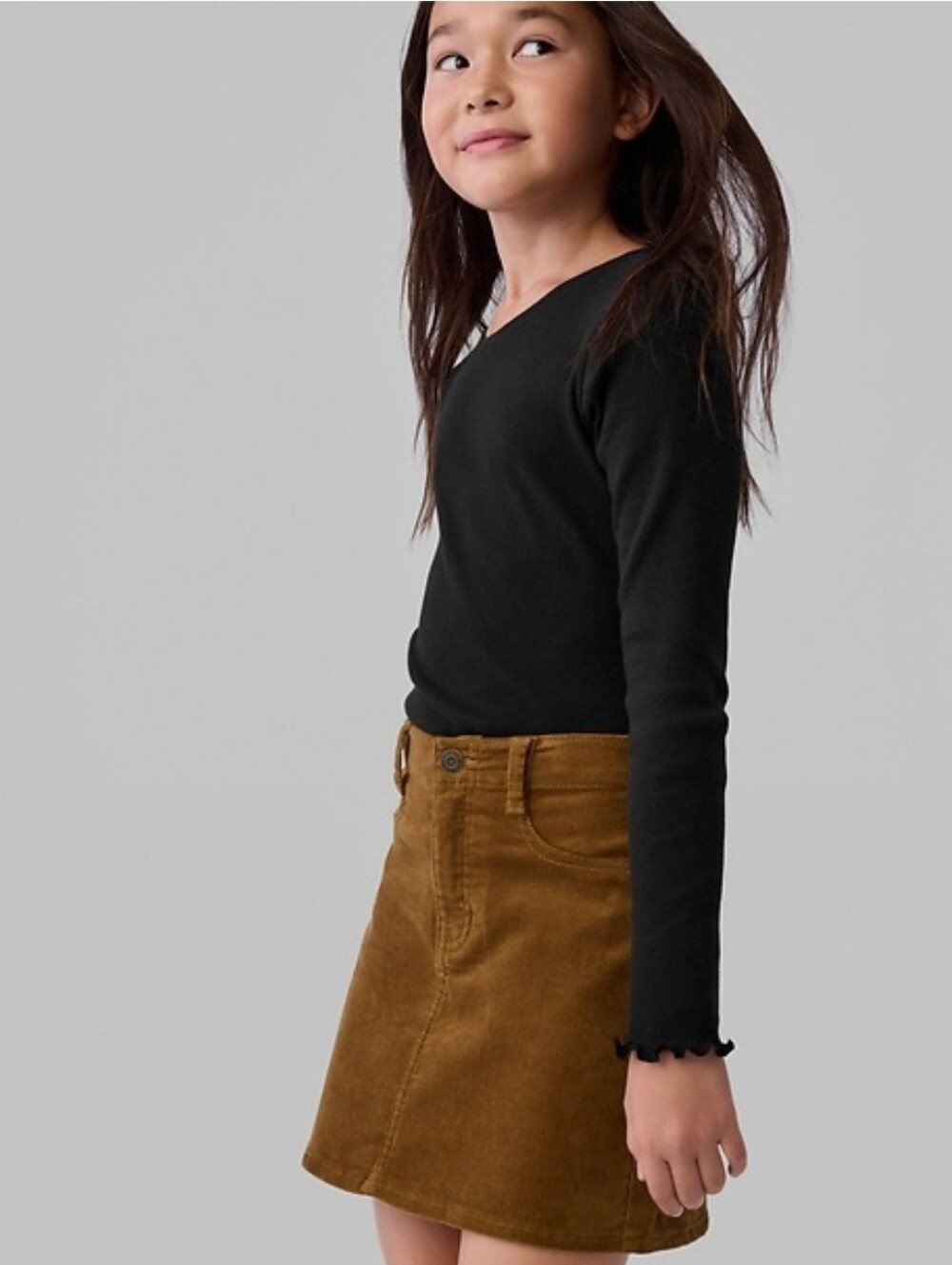 GAP Girls Corduroy Skirt Brown Olive Size 9/10